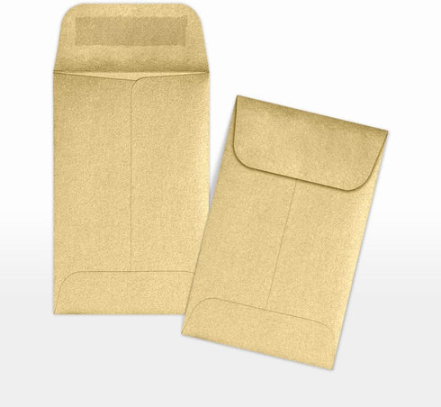 LUXPaper #1 Coin Envelopes | 2 1/4" x 3 1/2" | Blonde Metallic | 80lb. Text | 50 Qty...