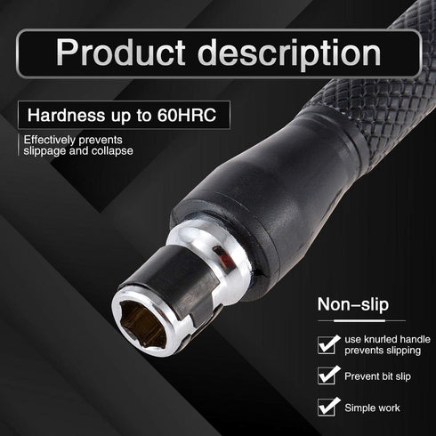 KATUR L-shape Socket Wrench Set Screwdriver and Bit Set, 1/4-Inch Drive, L-shaped Extension Handle Double Head Hex Socket Wrench for Routine Screw...