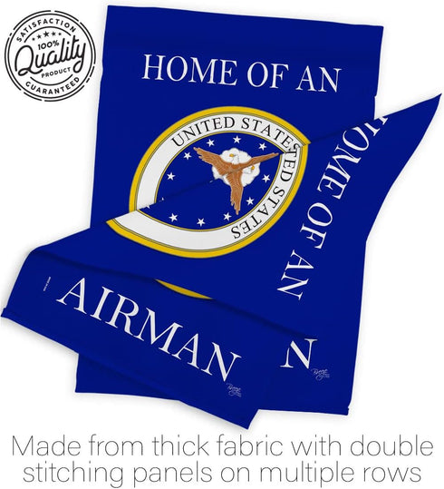 Breeze Decor Home of Airman Garden Flag Armed Air Force USAF United State American Military Veteran Retire Official House Decoration Banner Small ...