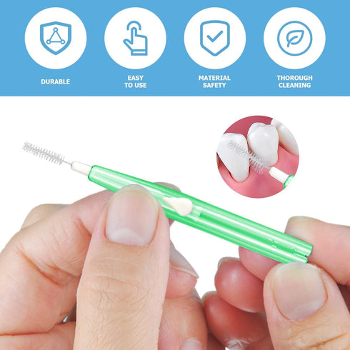 60PCS Floss Brush Adult Interdental Brush Push-Pull Type Tooth Cleaning Tool Soft Toothpick Cleaners Oral Dental Hygiene Brush Tooth Flossing Head...