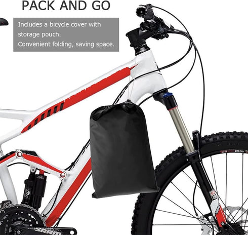 Maveek Bycicle Cover for 2 Bikes Waterproof Cycle Dirt Bike Outdoor Rain Dust Snow Water Wind Sun Resistant UV Protection Winter Summer Cold All W...