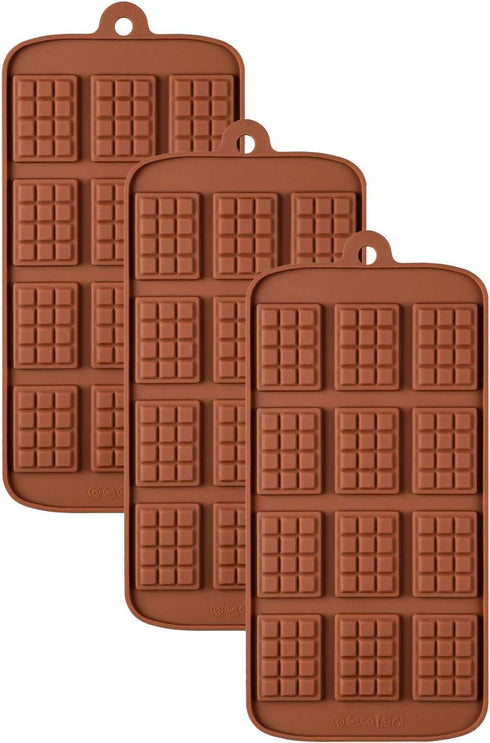 3 pack X Thin Mini Waffle Mold Chocolate DIY Tray Mould Silicone Party maker...