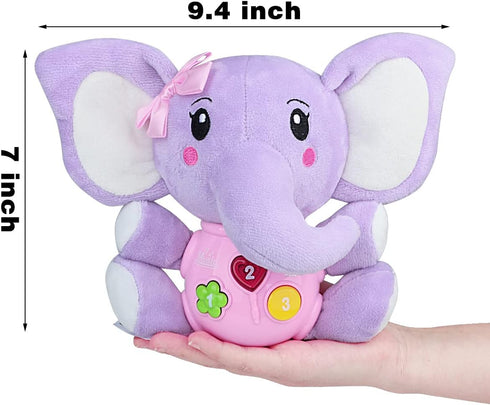 Aitbay Plush Elephant Music Baby Toys 0 3 6 9 12 Months, Cute Stuffed Aminal Light Up Baby Toys Newborn Baby Musical Toys for Infant Babies Boys &...