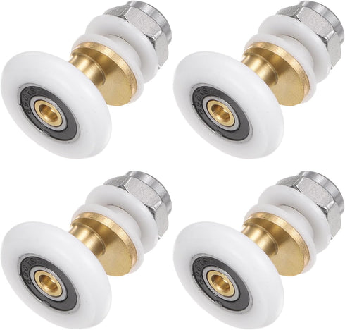 uxcell Shower Door Roller Runner Wheel 25mm Diameter Replacement Part Bathroom Glass Shower Sliding Door Runner Roller, (1 Set 4pcs)...
