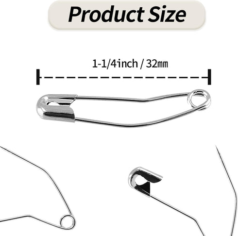 120 Pieces Quilting Pins 1-1/4inch / 32mm Curved Safety Pins Size 1 Basting Pins Nickel-Plated Steel(#1)...