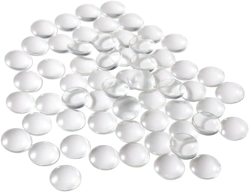 HAUTOCO 60 Pieces Glass Dome Cabochons Clear Round Cabochons Tiles, Non-calibrated Round 1 inch/25mm for Cameo Pendants Photo Jewelry Necklaces...