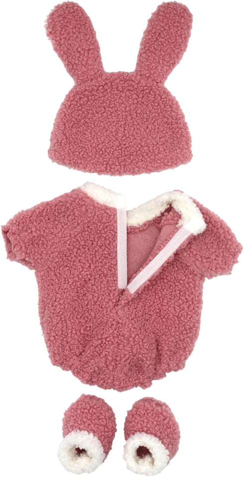 AISITE 18-20 Inch Baby Doll Clothes - 3 Piece Pink Romper, Bunny Hat and Socks Set for Reborn Baby Girl (Dolls NOT Included)...