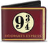 Buckle-Down Men's PU Bifold Wallet-Hogwarts Express 9¾ Burgundy/Gold, Multicolor, 4.0" x 3.5"...