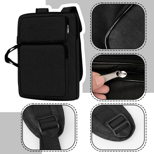 8K Art Portfolio Carry Bag Waterproof Artist Portfolio Case Portable Artist Tote Bag Adjustable Art Supplies Storage Bag Canvas Carrying Case with...