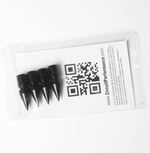 Circuit Performance VC6 Series Black Aluminum Valve Stem Caps (Set of 4)...
