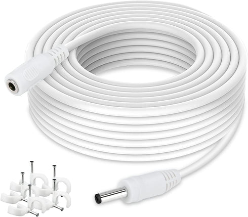 DC Power Extension Cable 33ft 1.35mm x 3.5mm Compatible with 5V DC Adapter Cord for CCTV Security Camera IP Camera Standalone DVR (33ft DC3.5mm Pl...