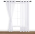 Hiasan White Sheer Curtains 84 Inches Long with Tiebacks, Light Filtering Semi Transparent Lightweight Voile Grommet Window Curtains for Bedroom, ...