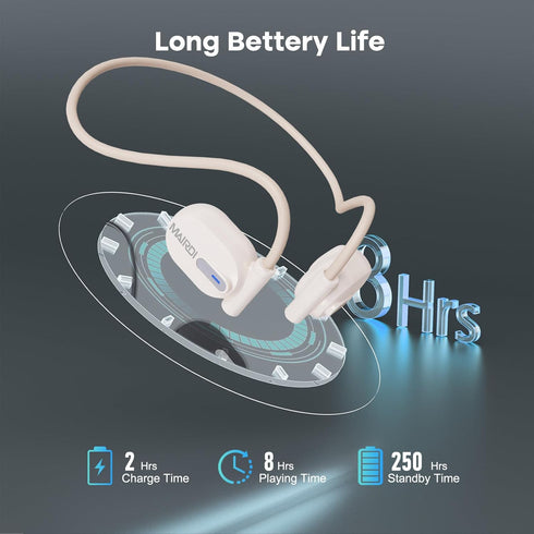 MAIRDI Open Ear Headphones Bluetooth 5.3 Air Conduction Wireless Headphone Sport Earbuds with Premium Sound, 8H Playtime, Mic Noise Reduction Earp...