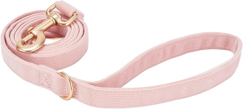 Soft Cotton Dog Leash, 5 Ft Heavy Duty Corduroy Dog Leashes with Gold Metal Hook for Small Medium Large Dogs,Small,Light Pink...