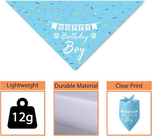 Dog Birthday Bandanas Boy Dog Birthday Outfit Decorations Scarf Gifts for Birthday Boy Dog Puppy Pet Happy Birthday Blue Dog Bandana Dog First Bir...