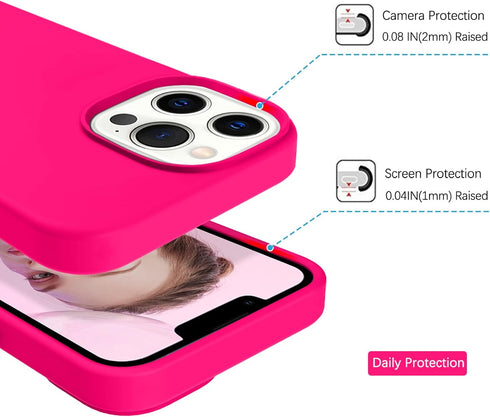 GUAGUA Compatible with iPhone 13 Pro Max Case 6.7 Inch Liquid Silicone Soft Gel Rubber Slim Microfiber Lining Cushion Texture Cover Shockproof Pro...