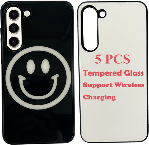 JUSTRY 5PCS Sublimation Blanks Phone Case Bulk Covers Compatible with Samsung Galaxy S23 5G, Support Wireless Charging, Easy to Sublimate DIY, 2 i...