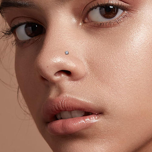COCHARM G23 Titanium Nose Stud 20g Nose Screw Nose Rings S-Shaped 2mm Diamond Cubic Zirconia Nose Piercing Jewelry 20 Gauge Nose Corkscrew Stud...