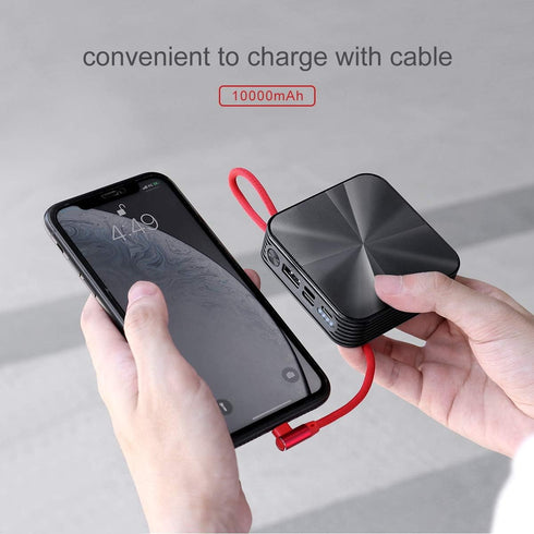 Portable Charger 10000mAh Power Bank, iPhone Charger,Ultra Compact Backup Battery with Built in Cable Compatible with iPhone 11/XS/XR/X/8/8P/7/6/6...