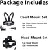 Chest Mount Harness Chesty Vest Head Mount Strap for Action Camera Compatible with GoPro Hero 11,10,9,8,Max,Go Pro Hero 7,6, 5,4, Session,3+,3,Her...
