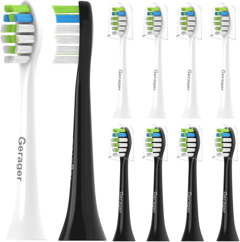 10 Pack Replacement Heads Only Compatible with 7AM2M AM101/AM105 Electric Toothbrush, Soft Brush Bristles...