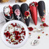 3D Rose Flower Nail Art Charms Acrylic Flower Gems Acrylic Nail with Pearls Red Rose Metal Flower Parts for DIY Manicure Supplies Nail Decor...