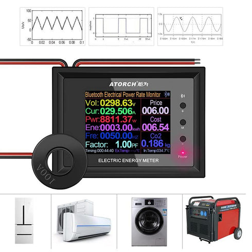 AT24C 100A 2.4 inch Digital Multimeter Voltmeter Meters Indicator AC Voltmeter and Auto-Fast Accurately Measures Power Energy Ammeter Current Amps...
