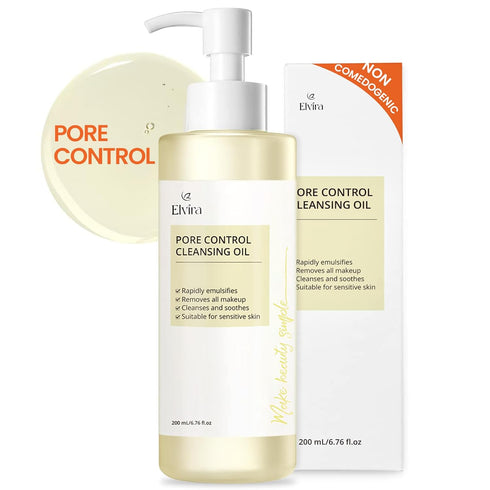 Elvira Pore Control Cleansing Oil, Makeup Remover Facial Cleanser, Blackhead Removal, Gentle Hydrating Facial Cleanser for Dry Sensitive Skin, Fra...