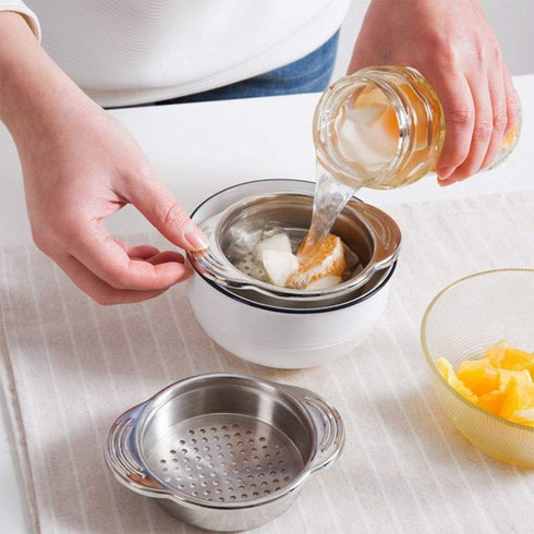 Stainless Steel Food Can Strainer Sieve Tuna Press Lid Oil Drainer Remover, Unique No-Mess Dishwasher Safe Design...