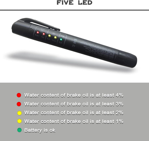 1PC Brake Fluid Test Pen, Automotive Brake Fluid Test Pen, Automotive Diagnostic Test Tool with 5 LEDs, Automotive Brake Diagnostic Test Tool for ...