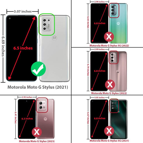 TJS Compatible with Motorola Moto G Stylus 2021 Case, with Tempered Glass Screen Protector, Metal Ring Kickstand Magnetic Support Drop Protective ...