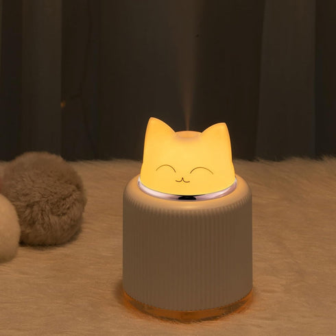 Mini Humidifier, Cute Cat Shape Humidifier,USB Personal Desktop Humidifier for Car, Plants, Office Room, Bedroom, 2 Mist Modes, 2 LED Colors,Auto ...