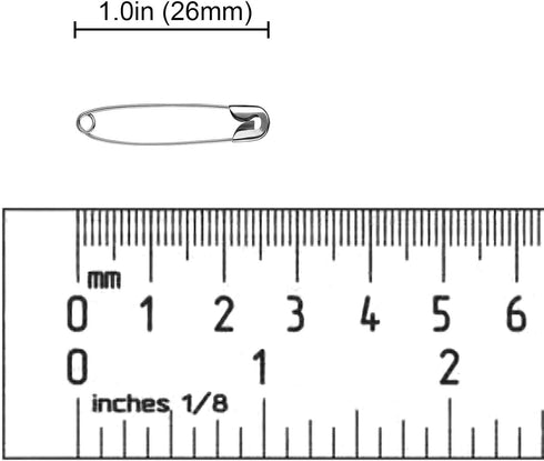 A+DAY Small Safety Pins 1.0 Inch (26mm), Size 0 Safety Pin 600-Count, Nickel Finish(600)...