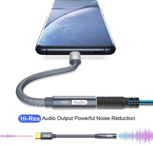 ENVEL USB C to 3.5mm Female Headphone Adapter, 2 Pack Type C to Aux Audio Dongle Cable Compatible with iPhone 15 Pro Max Samsung Galaxy S23 S22,iP...