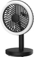 Rechargeable Small Quiet Desk Fan - 2400 mah 5-inch Table Fan with LED Light, Portable Battery Operated Fan with Hook for Office, Bedroom, Camping...