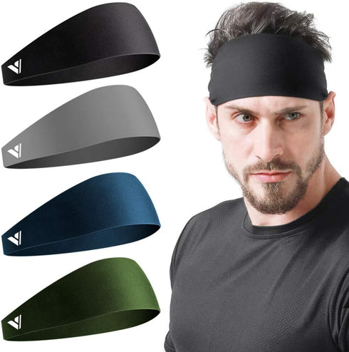 Vgogfly Running Headbands for Men Sweatbands Sports Sweat Bands Mens Workout Thin Fitness Gym Yoga 4 Pack…...