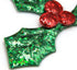 100 Pack Christmas Holly Leaves and Berries Appliques Laser Confetti Fabric Embellishment for Tree, Stocking, Scrapbook, Wreath, Cards Decorations...