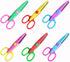 AKOAK 5" 6 Pcs/Set Children Kids Paper Craft Scissors 6 Cutting Patterns Curved Edges DIY Decorative Scissor for Scrapbook Album Photos...