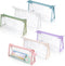 6 Pcs Clear Pencil Pounch Pen Case, Plastic Marker Pouches with Zipper, Waterproof Travel Toiletry Cosmetic Makeup Bag, Multifonction Stationery O...