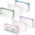 6 Pcs Clear Pencil Pounch Pen Case, Plastic Marker Pouches with Zipper, Waterproof Travel Toiletry Cosmetic Makeup Bag, Multifonction Stationery O...