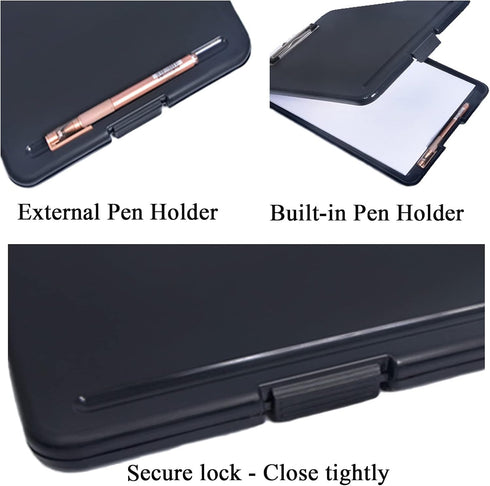 Lemical A4 Portable File Boxes Storage Clipboard Hanging Magazine File Organizer A4 Clipboard File Folder Organizer with Bottom Opening Office Cli...