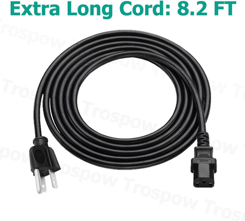 3 Prong Power Cord Replacement for Optoma HD143X HD39HDR UHD50 UHD38 UHD38x UHZ45 UHZ50 GT1080HDR UHD55 HD143X Projector 8.2ft AC Power Cord Cable...