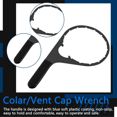 6 Inch Colar/Vent Cap Fuel Filter Wrench for 380134 382 Compatible with Detroit Diesel Truck Engines Cummins Engines, Davco 382 Filter Wrench Blac...
