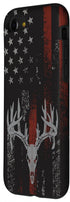 iPhone SE (2020) / 7 / 8 American Flag Whitetail Deer Buck Hunting USA FLAG Hunter Case...