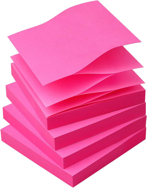 Sticky Notes 3x3 Pop Up Self-Stick Notes Pads with Bright Colors, Easy to Post for Office, Shool, Home, 4 Pads/Pack, 90 Sheets/Pad (Rose Red)...