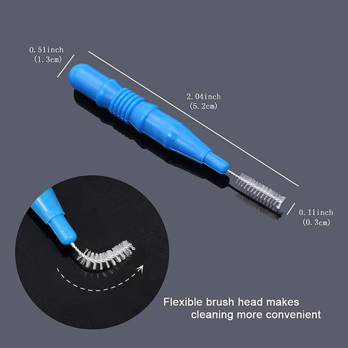 ewinever 50 Count Interdental Brush,Toothpicks Tooth Flossing Head Oral Dental Hygiene Brush,Teeth Cleaner Dental Floss Stick Tooth Cleaning Tool ...