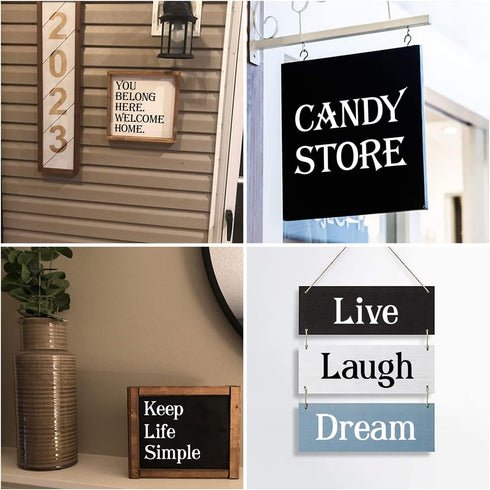 3 Inch Alphabet Letter Stencils for Painting - 70 Pack Letter and Number Stencil Templates with Signs for Painting on Wood, Reusable Alphabet and ...