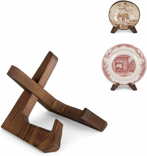 Plate Stand, 3.5 Inch Bowl Stands for Display, Wooden Easel Frame Holder, Display Stand for Large Deep Bowls Platters and Dishes, 3.5" H x 4.8" W ...