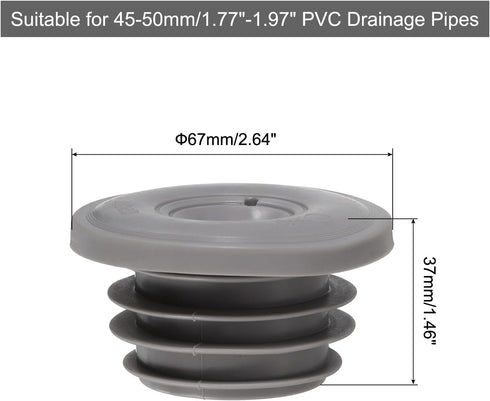 uxcell Drain Pipe Seal Ring, Silicone Ring Washing Machine Sealing Plug, Anti-Odor Floor Drain Plug Sewer Pipe Seal Ring Sealing Cover for 45-50mm...