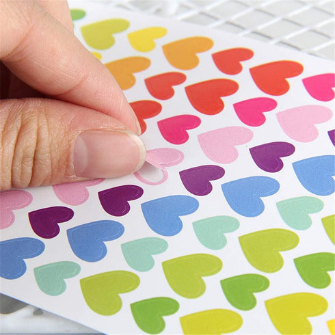 18 Sheets 1512 Pcs Colorful Heart Shape Self Adhesive Stickers, for Scrapbooking and Kid DIY Arts Crafts (Hearts, 18 Sheets)...